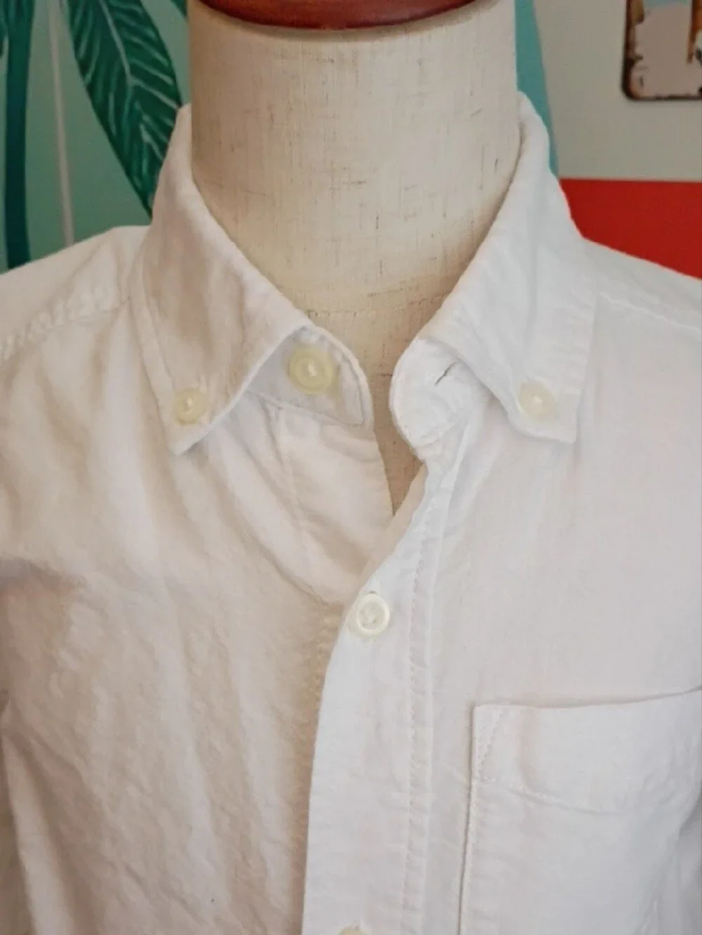 Children's Place White Button-Down Shirt Sz. 6/7